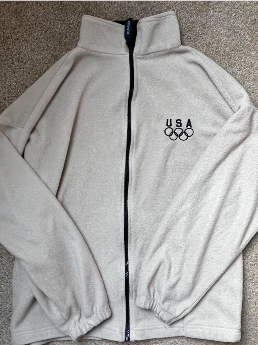 USA Olympics Ivory Full-Zip Fleece Jacket